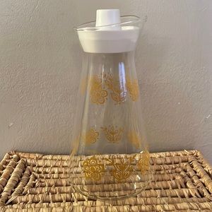 Vintage Glass Pyrex Butterfly Gold Carafe/Pitcher